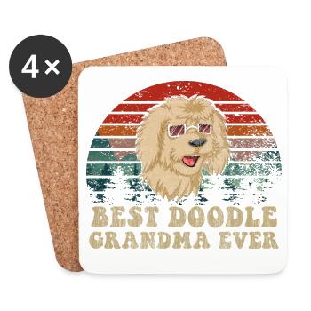 Best Doodle Grandma Tee - Coasters (set of 4) - white - Front
