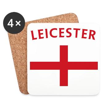 Leicester Flag Design for Fans - Coasters (set of 4) - white - Front