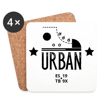 Urban Shoe Graphic Design With Stars and Text Art - Dessous de verre (lot de 4) - blanc - Devant