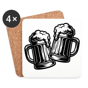 Toast beer Cheers - Coasters (set of 4) - white - Front