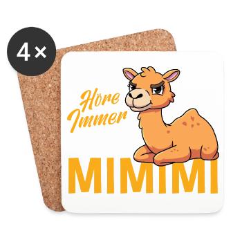 I Always Hear Only Mimimi Camel - Coasters (set of 4) - white - Front