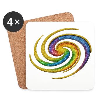 Galaktischer Regenbogenspiral  - Untersetzer (4er-Set) - Weiß - Vorne
