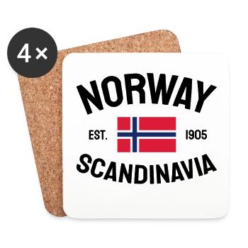 Norway - Norge - Norwegen - Scandinavia - 1905 - Untersetzer (4er-Set) - Weiß - Vorne