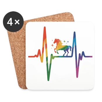 Cheval - Dessous de verre (lot de 4) - blanc - Devant