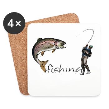 Fly fishing - Untersetzer (4er-Set) - Weiß - Vorne
