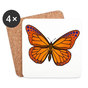 Vivid Butterfly Wings Illustration - Coasters (set of 4) - white - Front