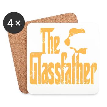 The Glassfather Funny Glazier Dad Humor - Untersetzer (4er-Set) - Weiß - Vorne
