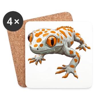 Tokay-Geckos Tokay-Gecko - Untersetzer (4er-Set) - Weiß - Vorne