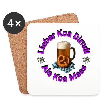 Mieux vaut Koa Dirndl que Koa Mass - Dessous de verre (lot de 4) - blanc - Devant