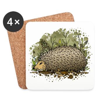 Igel - Untersetzer (4er-Set) - Weiß - Vorne