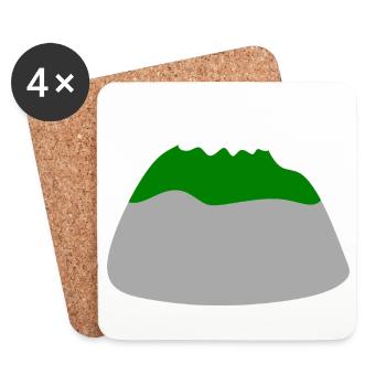 Minimalistische Gestaltung der Berglandschaft - Untersetzer (4er-Set) - Weiß - Vorne