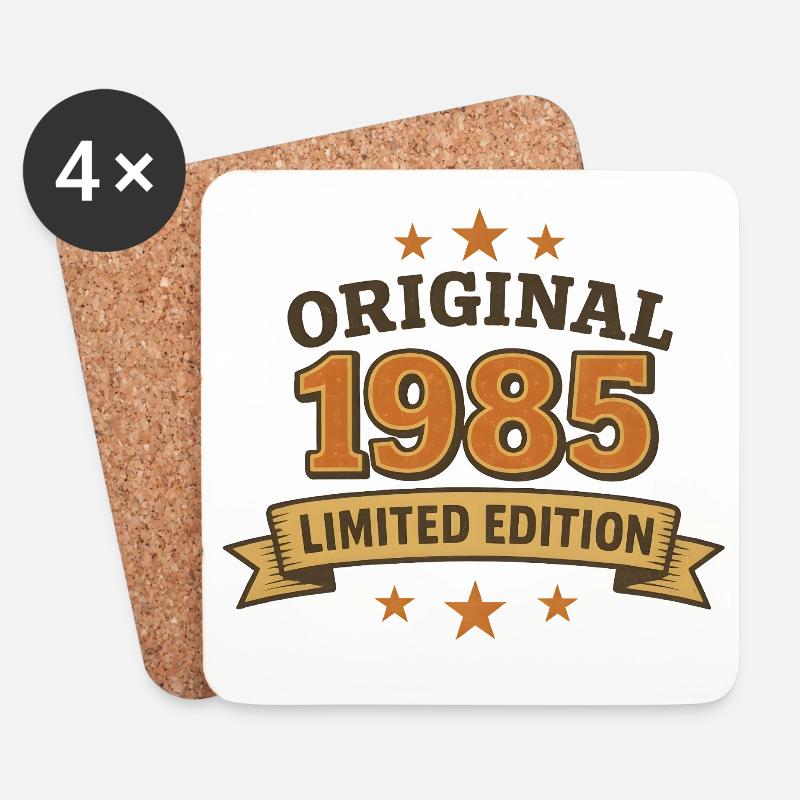 Vintage 1985 Limited Edition Design - Untersetzer (4er-Set) - Weiß