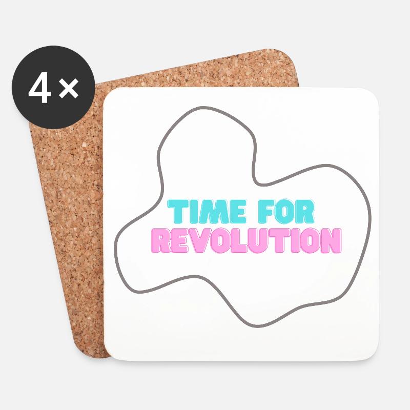 Neo-Typotype: Time for Revolution - Coasters (set of 4) - white