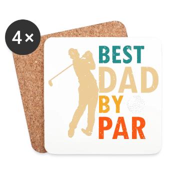 Best Dad By Par Funny Golf Saying - Untersetzer (4er-Set) - Weiß - Vorne