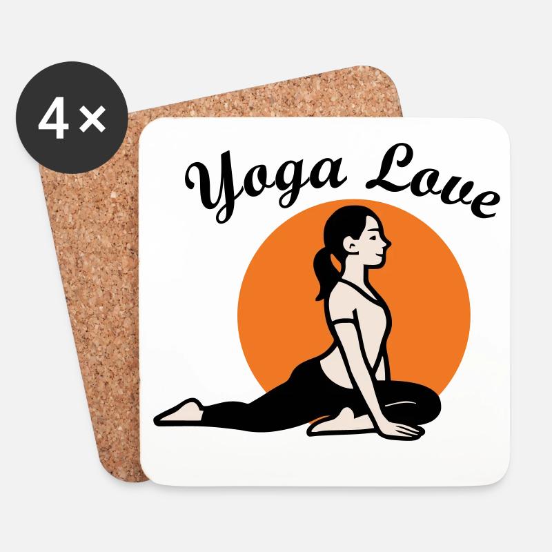 Yoga Amour - Dessous de verre (lot de 4) - blanc