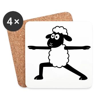 Yoga Sheep - Coasters (set of 4) - white - Front