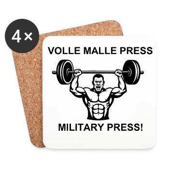 Motivation pour la musculation - Dessous de verre (lot de 4) - blanc - Devant