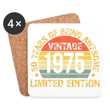 Vintage 1975 Limitierte Ausgabe - Untersetzer (4er-Set) - Weiß - Vorne