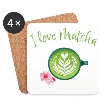Matcha love - Coasters (set of 4) - white - Front