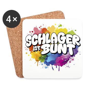 Schlager is colorful rainbow LGBTIQ - Coasters (set of 4) - white - Front