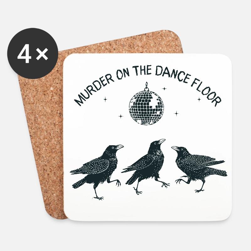 Murder on the Dance Floor Krähen - Untersetzer (4er-Set) - Weiß