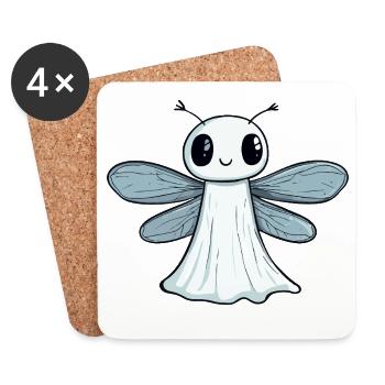 Libellule Halloween fantôme - Dessous de verre (lot de 4) - blanc - Devant