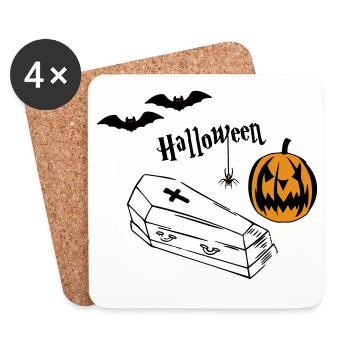 Halloween Pumpkin Silhouette - Coasters (set of 4) - white - Front