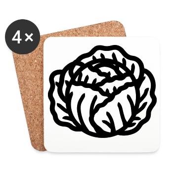 cabbage - Coasters (set of 4) - white - Front