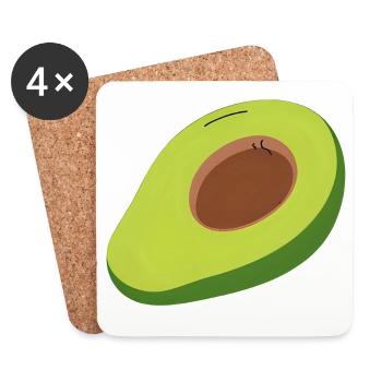 Avocado Halbschnitt Illustration - Coasters (set of 4) - white - Front