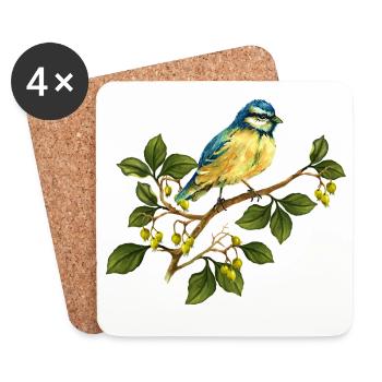 Colorful bird - Coasters (set of 4) - white - Front