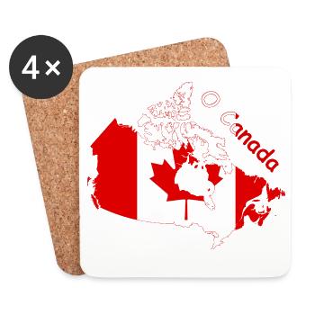 O Canada Flag Canada Silhouette - Coasters (set of 4) - white - Front