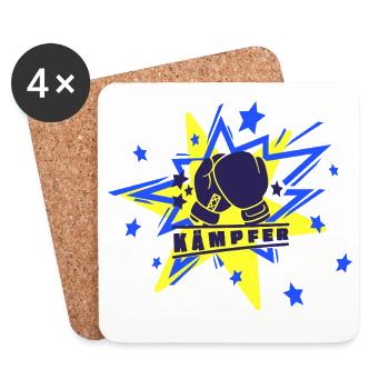 Kämpfer - Kampfsport - Glücksbringer - Untersetzer (4er-Set) - Weiß - Vorne