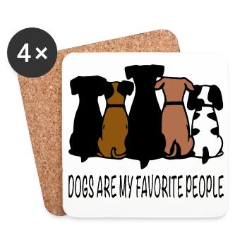 Quatre silhouettes canines en teinte - Dessous de verre (lot de 4) - blanc - Devant