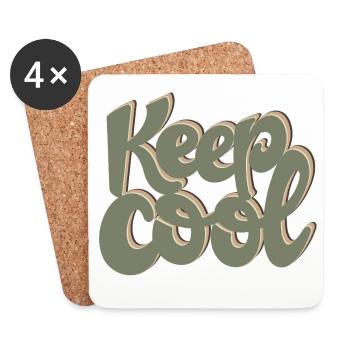KEEP COOL - Untersetzer (4er-Set) - Weiß - Vorne