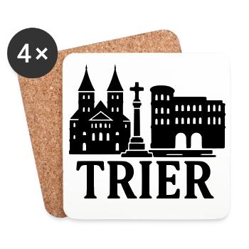 Trier Landmark Silhouette - Coasters (set of 4) - white - Front
