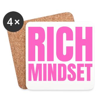 Rich Mindset, Motivation, Success, Attitude - Coasters (set of 4) - white - Front