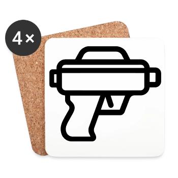 Water Gun - Coasters (set of 4) - white - Front