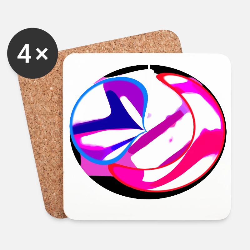 Neon Swirl Abstrakt - Untersetzer (4er-Set) - Weiß