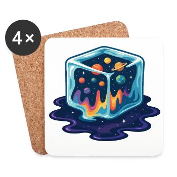 Galaxie cosmique Icecube - Dessous de verre (lot de 4) - blanc - Devant