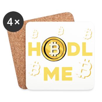 HODL ME Bitcoin Logo - Untersetzer (4er-Set) - Weiß - Vorne