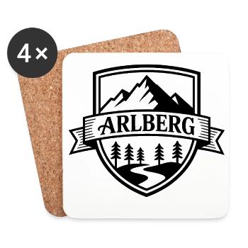  Arlberg - Souvenir Design - Untersetzer (4er-Set) - Weiß - Vorne