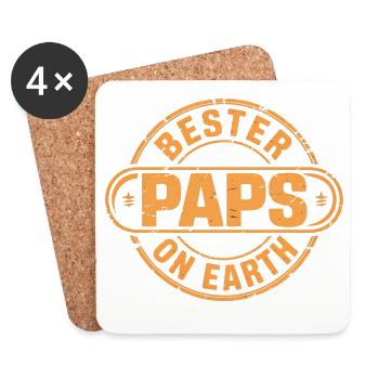 Bester Paps Vatertag - Untersetzer (4er-Set) - Weiß - Vorne