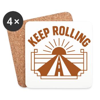 Keep Rolling - Coasters (set of 4) - white - Front