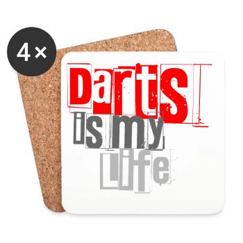 Dart,Darts is my Life 1 - Coasters (set of 4) - white - Front