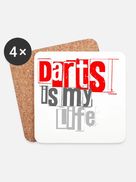 Dart,Darts is my Life 1 - Coasters (set of 4) - white