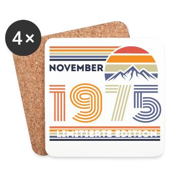 Vintage Anniversaire Limité – Novembre 1975 - Dessous de verre (lot de 4) - blanc - Devant