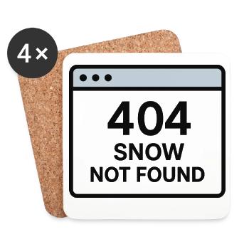 404 Snow not found - Coasters (set of 4) - white - Front