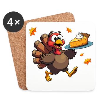 Thanksgiving Funny Thanksgiving Turkey - Coasters (set of 4) - white - Front