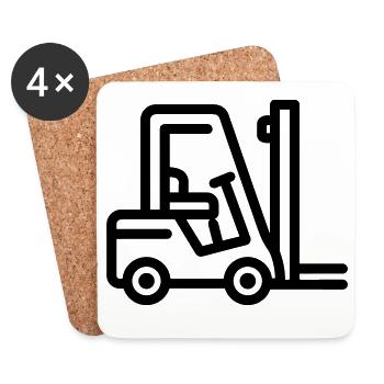 Gabelstapler - Untersetzer (4er-Set) - Weiß - Vorne