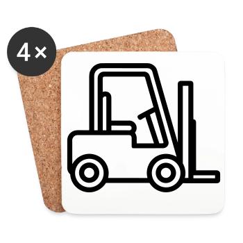 Gabelstapler - Untersetzer (4er-Set) - Weiß - Vorne